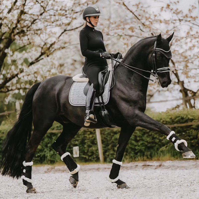 Kentucky Pied De Poule Dressage Saddlepad - Black-3