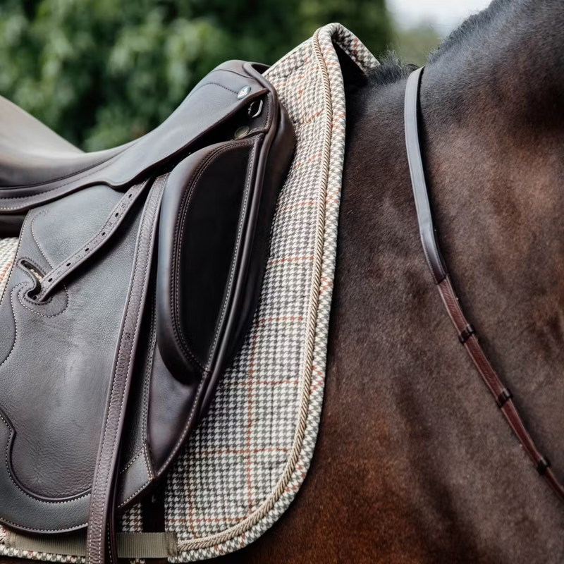 Kentucky Pied De Poule Dressage Saddlepad - Beige-1