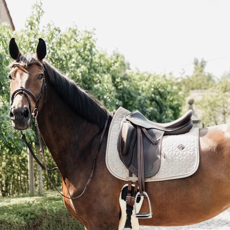 Kentucky Pied De Poule Dressage Saddlepad - Beige-2