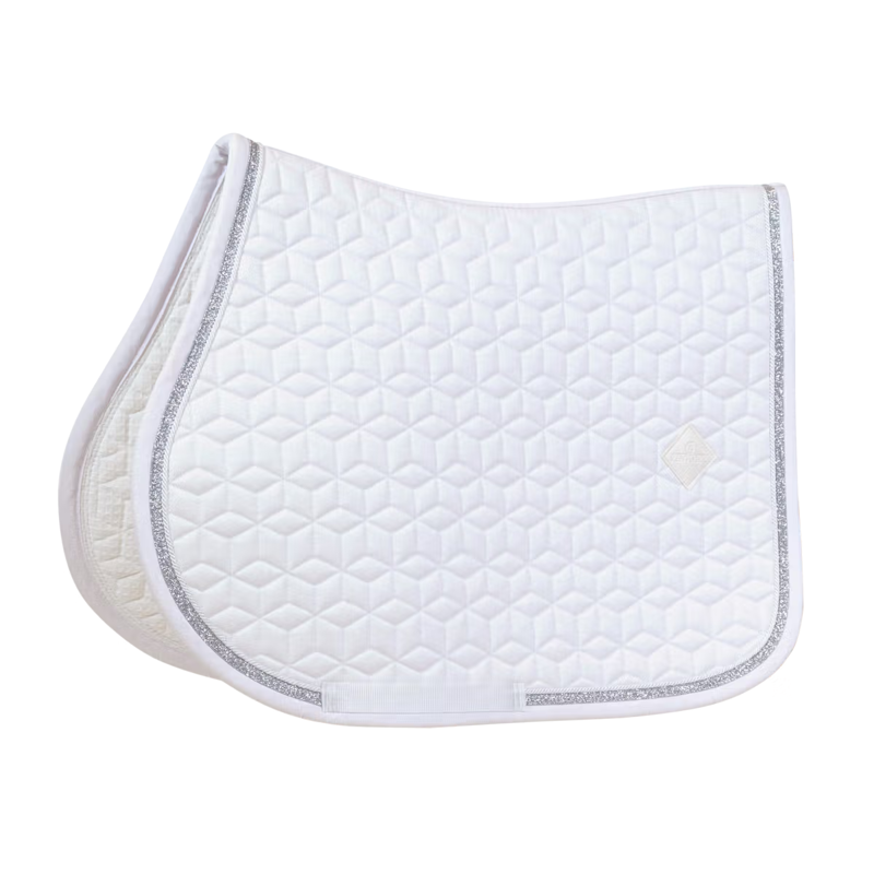Kentucky Glitter Rope Jumping Saddlepad - White/White-4