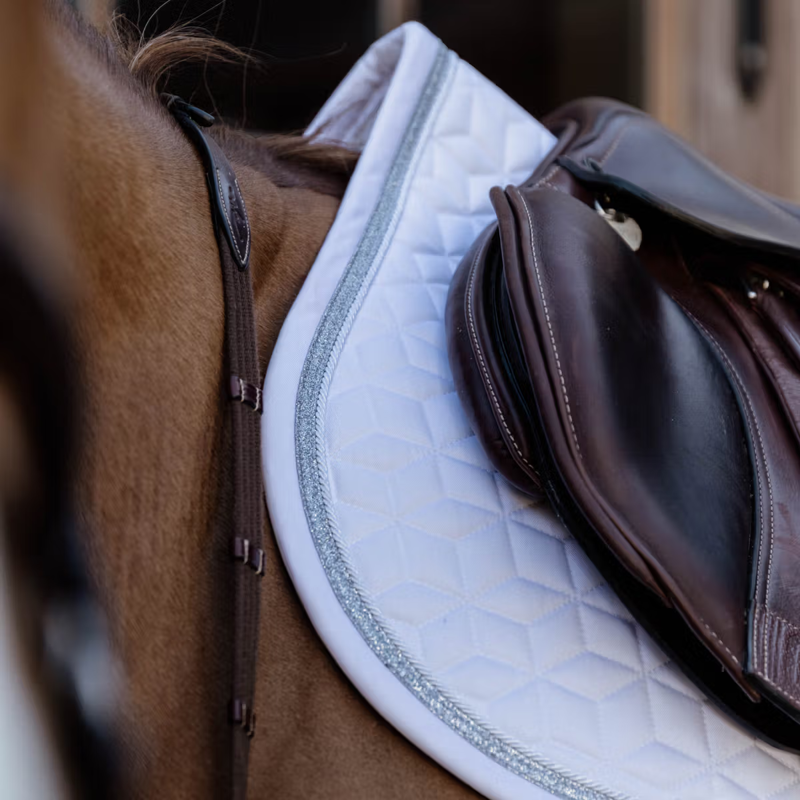 Kentucky Glitter Rope Jumping Saddlepad - White/White-2