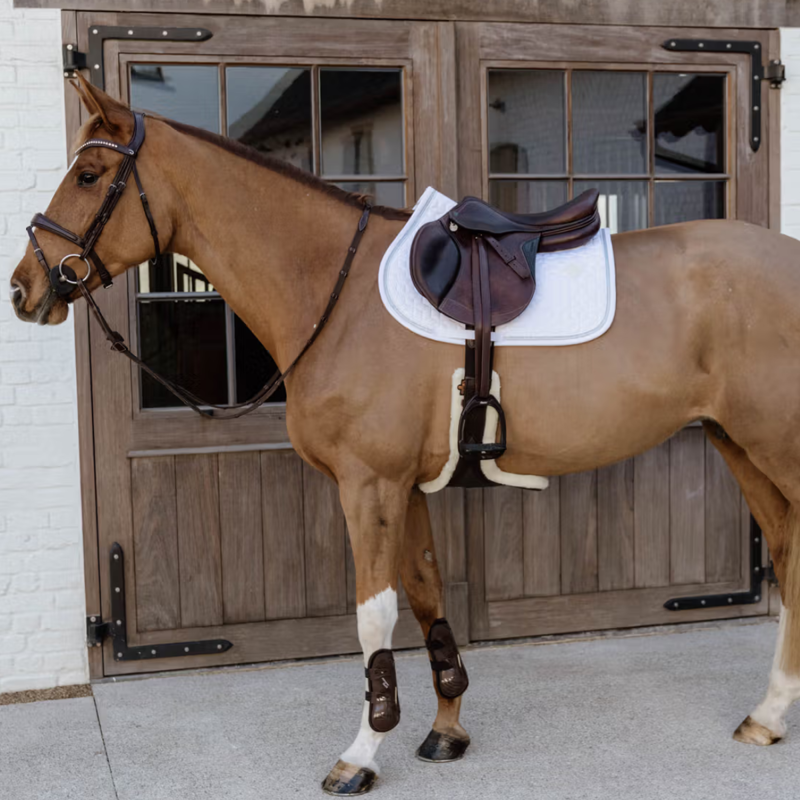 Kentucky Glitter Rope Jumping Saddlepad - White/White-3