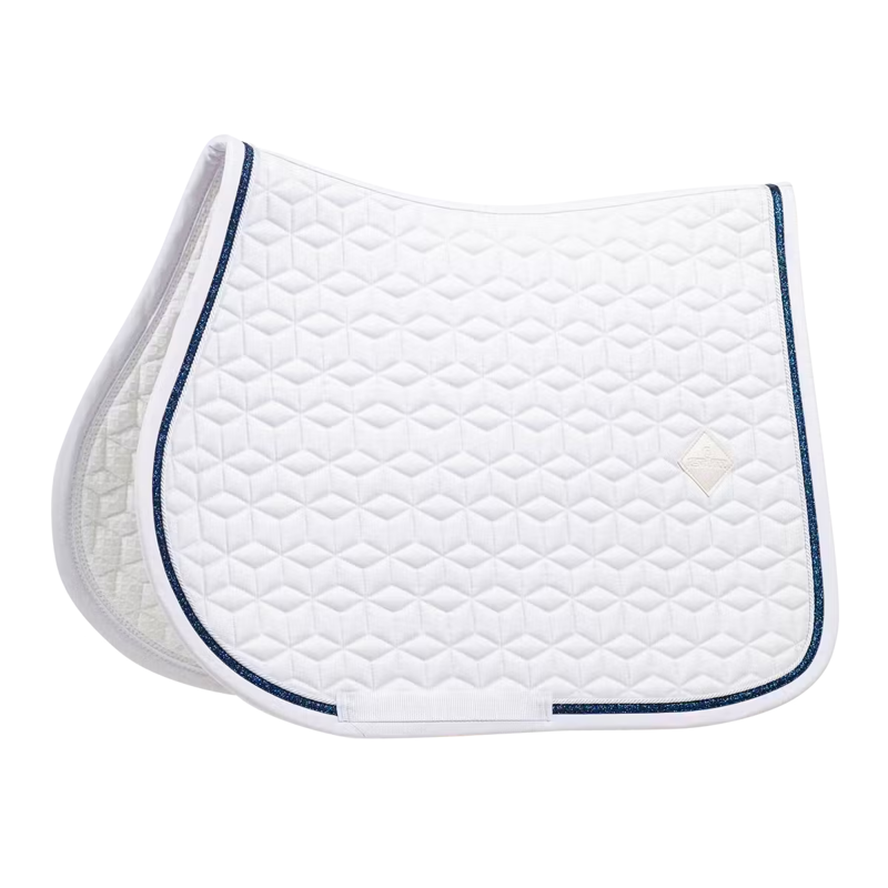 Kentucky Glitter Rope Jumping Saddlepad - White/Navy-5