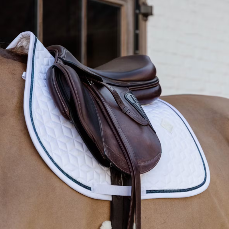 Kentucky Glitter Rope Jumping Saddlepad - White/Navy-1