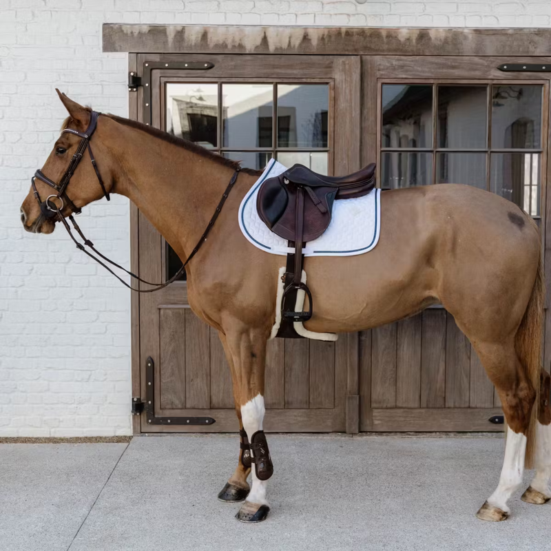 Kentucky Glitter Rope Jumping Saddlepad - White/Navy-4