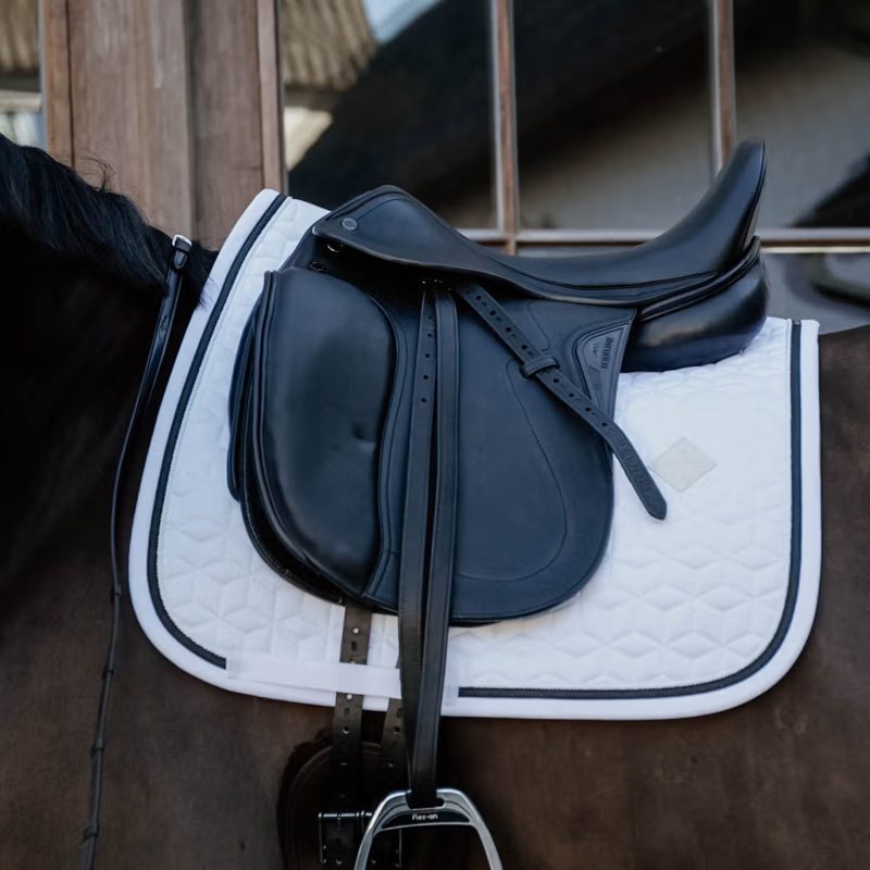 Kentucky Glitter Rope Dressage Saddlepad - White/Black-1