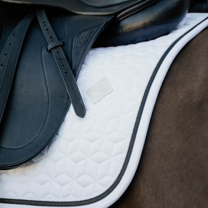 Kentucky Glitter Rope Dressage Saddlepad - White/Black-2