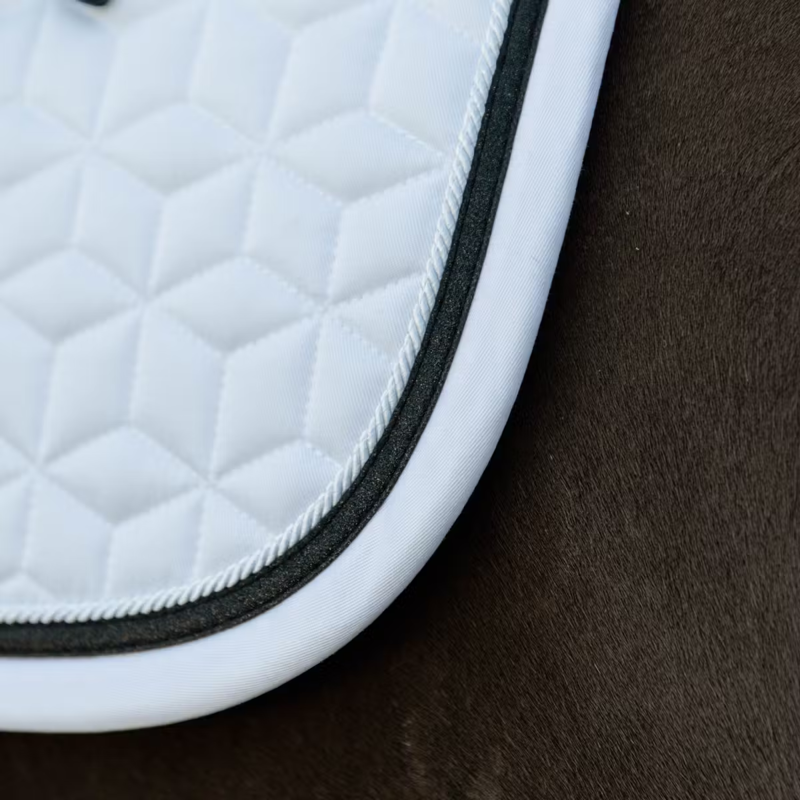 Kentucky Glitter Rope Dressage Saddlepad - White/Black-3