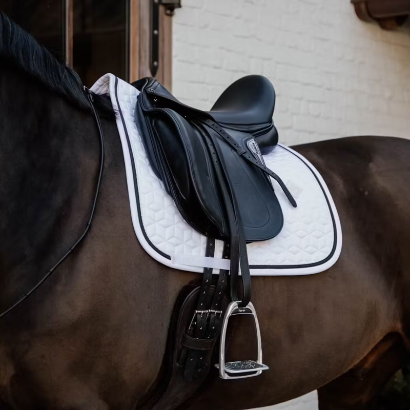 Kentucky Glitter Rope Dressage Saddlepad - White/Black-4