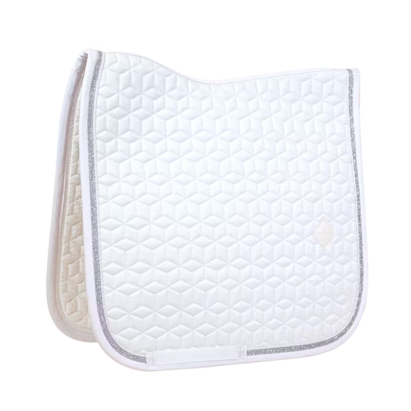 Kentucky Glitter Rope Dressage Saddlepad - White/White-5