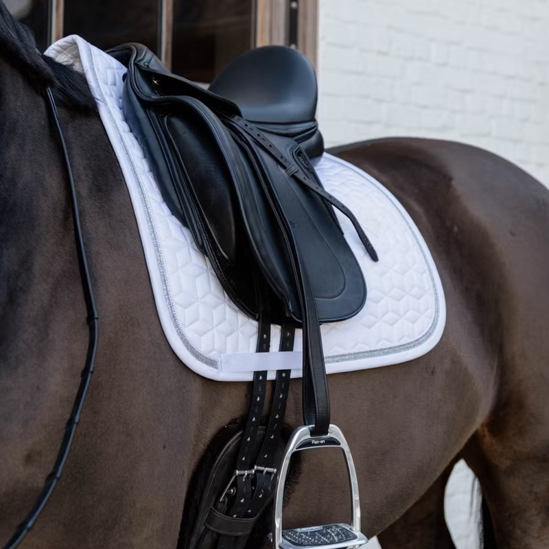 Kentucky Glitter Rope Dressage Saddlepad - White/White-1