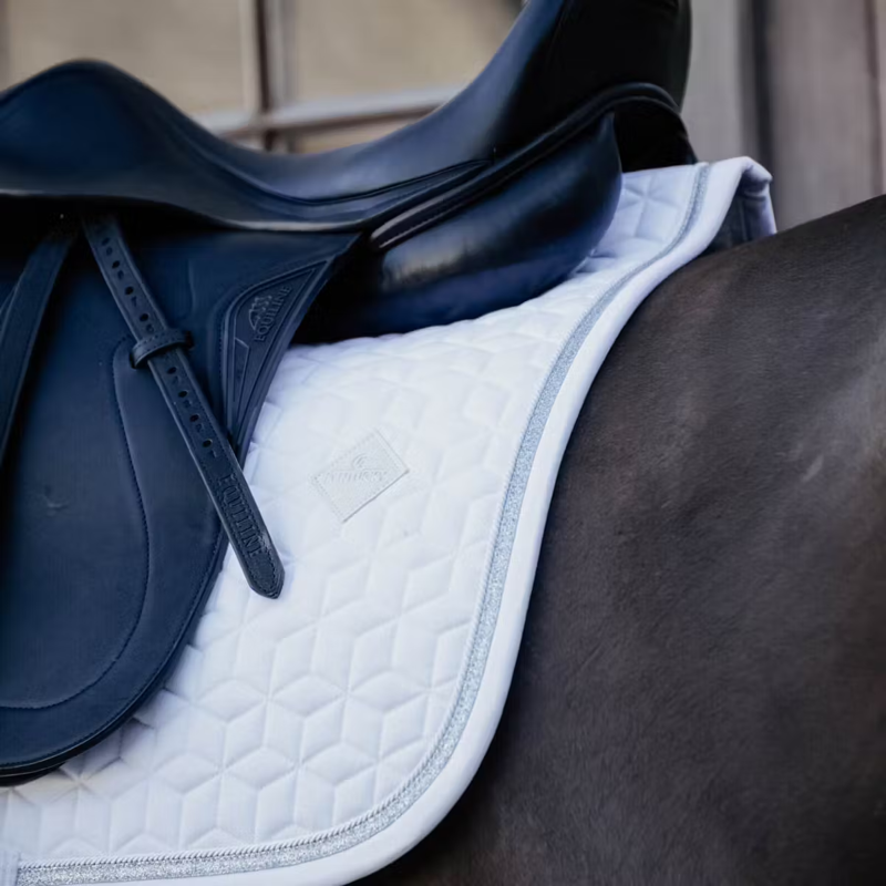 Kentucky Glitter Rope Dressage Saddlepad - White/White-2