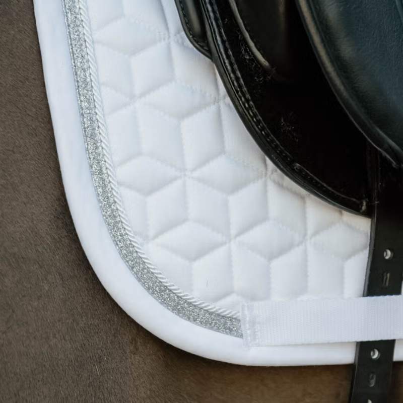 Kentucky Glitter Rope Dressage Saddlepad - White/White-3