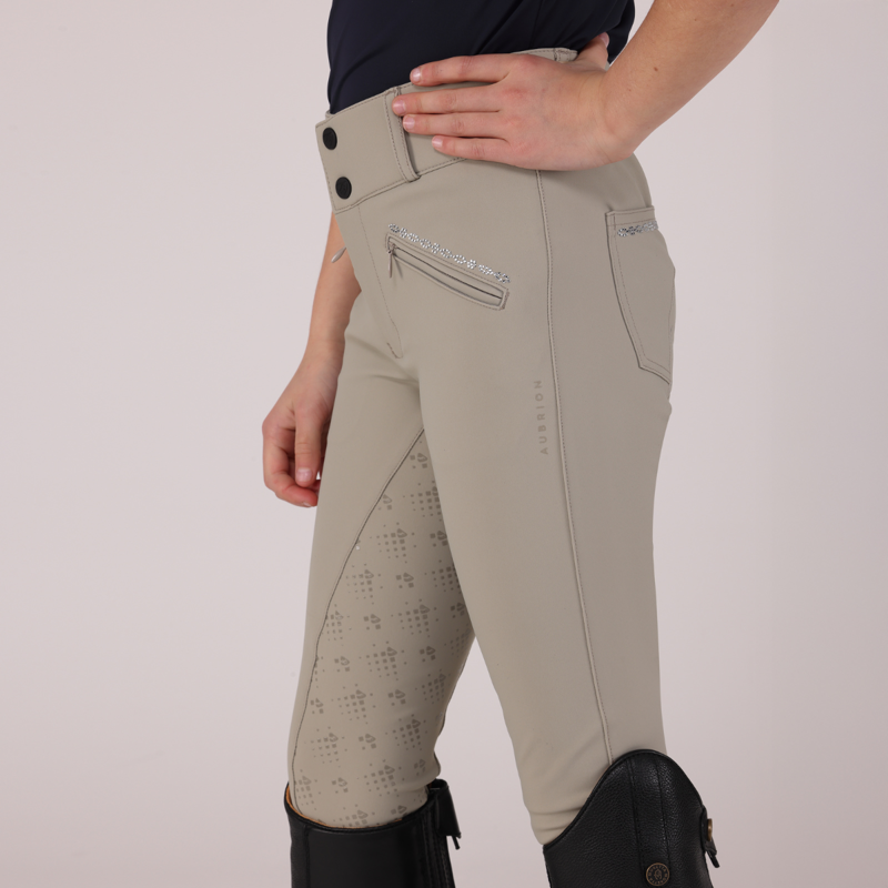 Aubrion Young Rider Optima LX Breeches - Beige-7