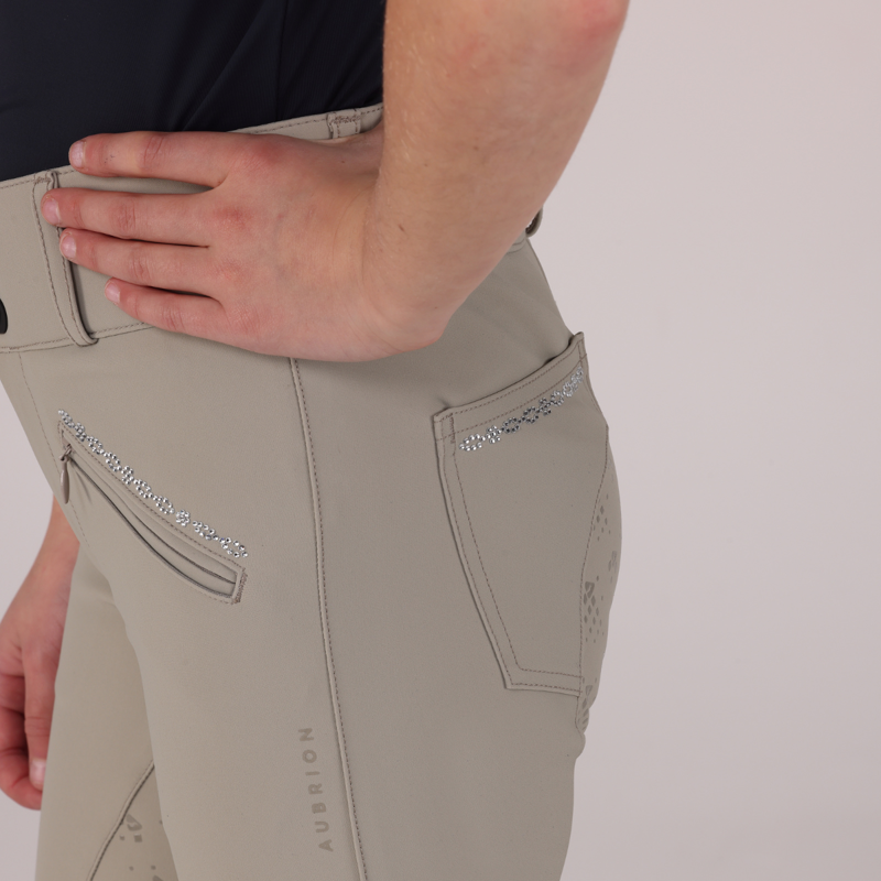 Aubrion Young Rider Optima LX Breeches - Beige-6