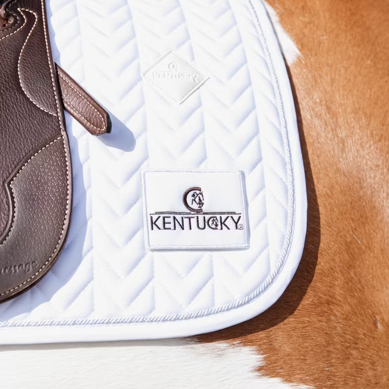 Kentucky Fishbone Competition Dressage Saddlepad - White-2