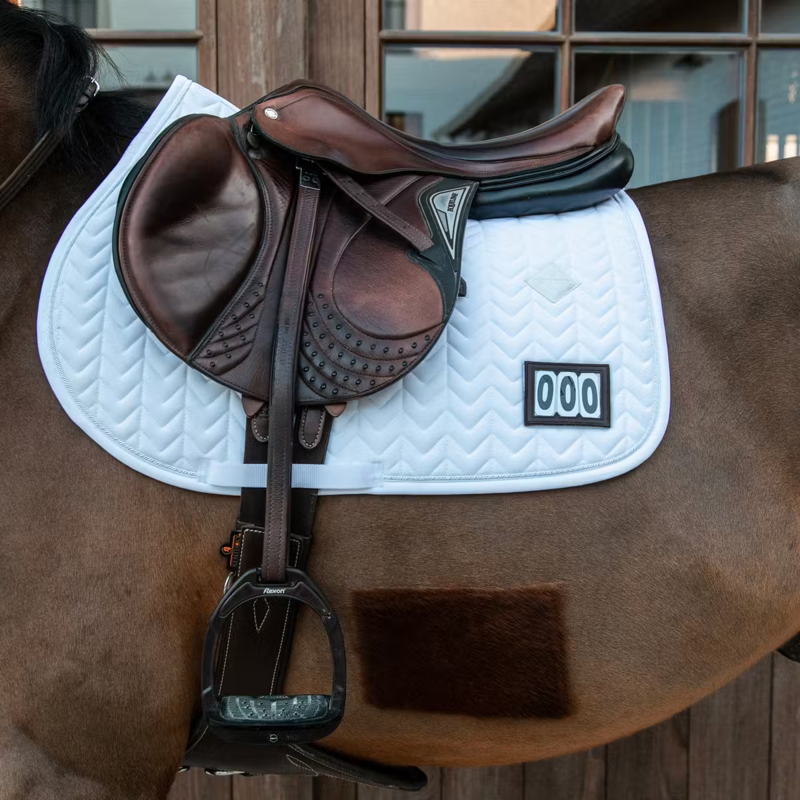 Kentucky Fishbone Competition Jumping Saddlepad - White-1