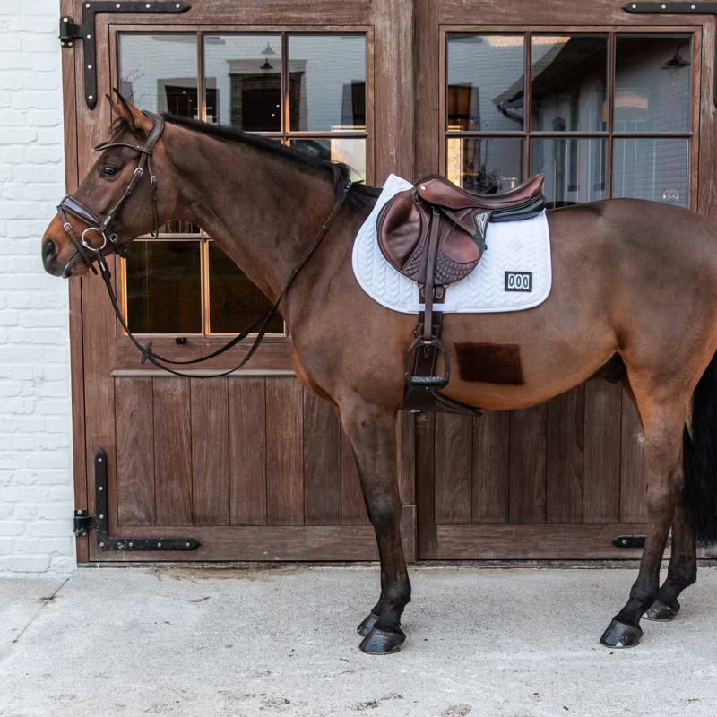 Kentucky Fishbone Competition Jumping Saddlepad - White-4
