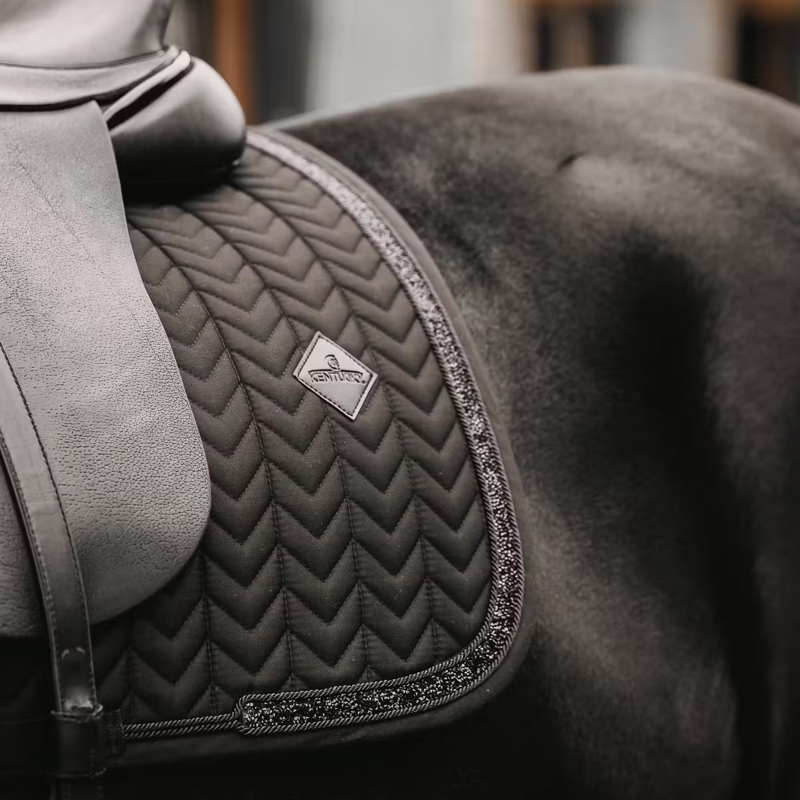 Kentucky Glitter Stone Dressage Saddlepad Full - Black-2
