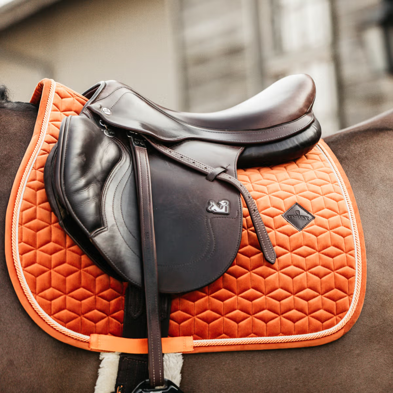 Kentucky Velvet Jumping Saddlepad - Orange-1