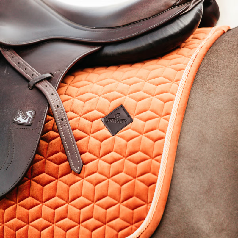 Kentucky Velvet Jumping Saddlepad - Orange-2
