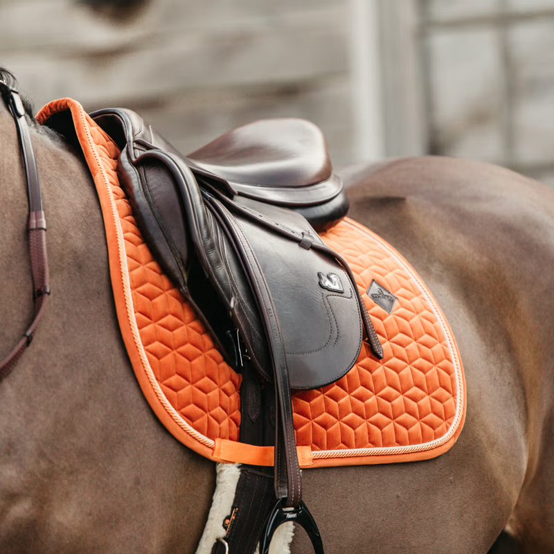 Kentucky Velvet Jumping Saddlepad - Orange-3