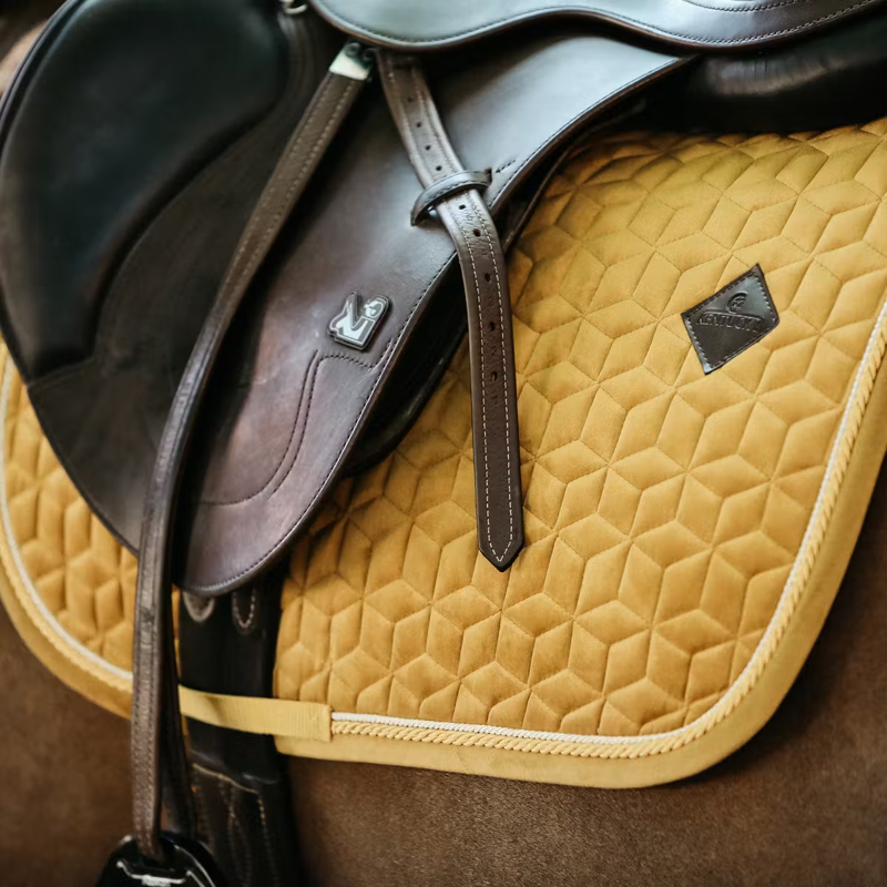 Kentucky Velvet Jumping Saddlepad - Mustard-1