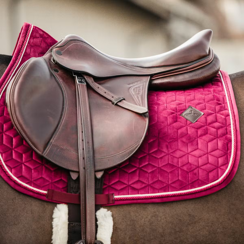 Kentucky Velvet Jumping Saddlepad Full - Fuchsia-1