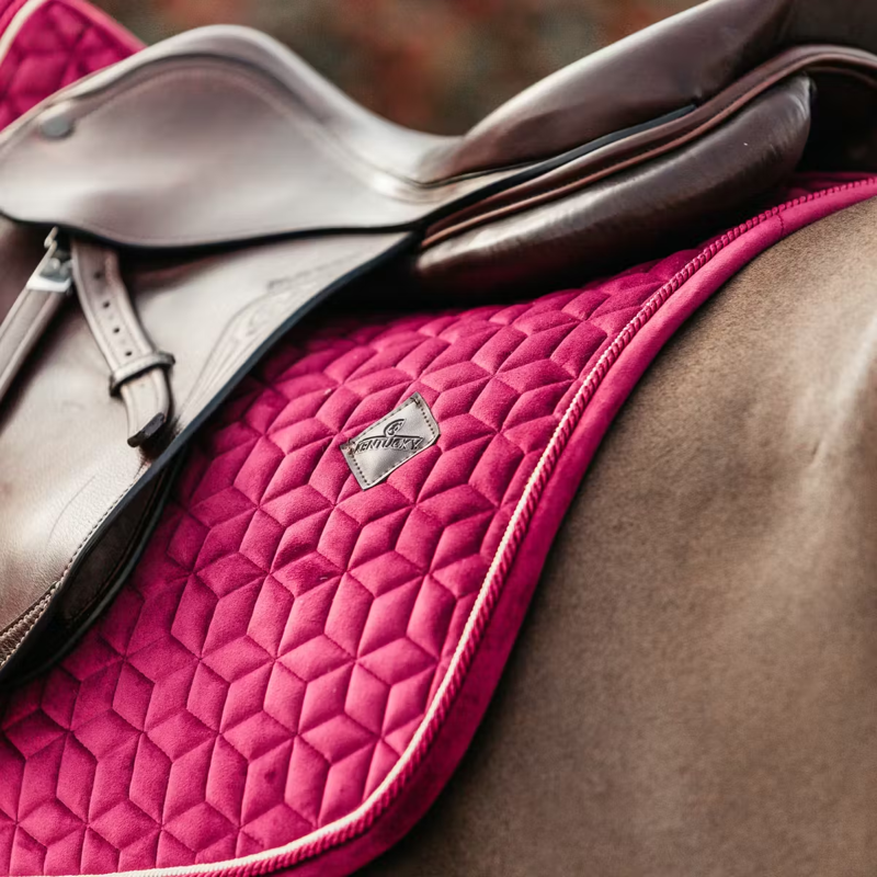 Kentucky Velvet Jumping Saddlepad Full - Fuchsia-2