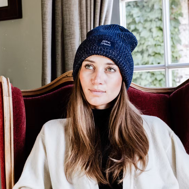 Kentucky Glitter Beanie - Navy-1