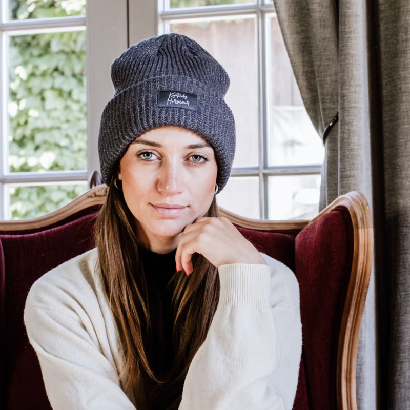 Kentucky Glitter Beanie - Grey-1