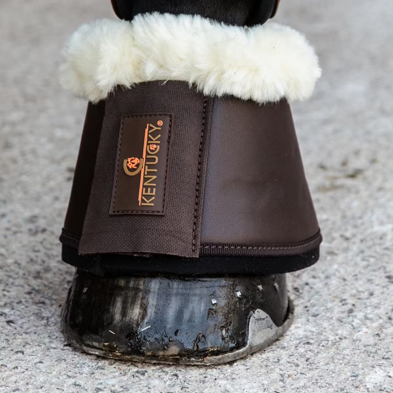 Kentucky Sheepskin Leather Overreach Boots - Brown-2