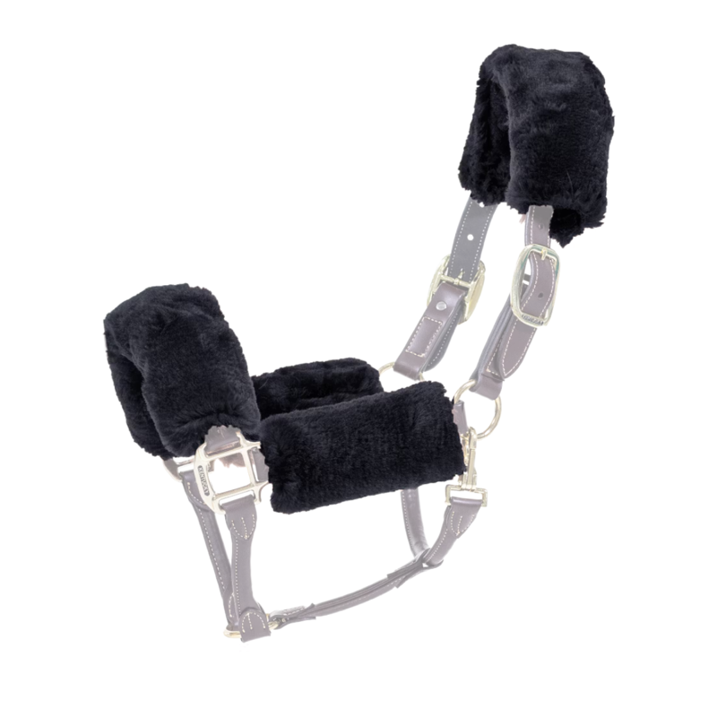Kentucky Sheepskin Halter Pieces 4 Pack - Black