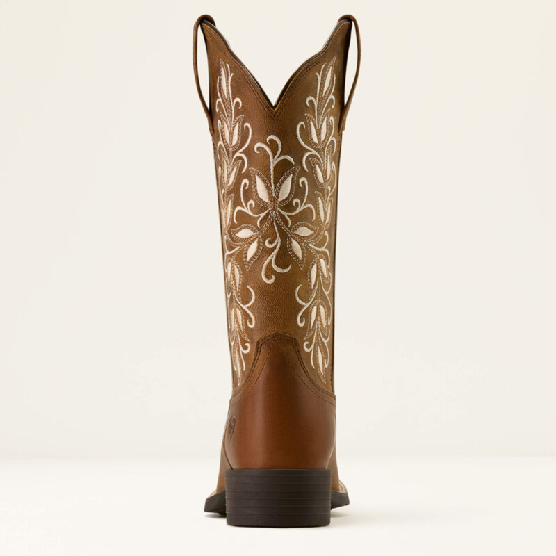 Ariat Women's Round Up Holly Wide Square Toe Western Boot - Pearl-4