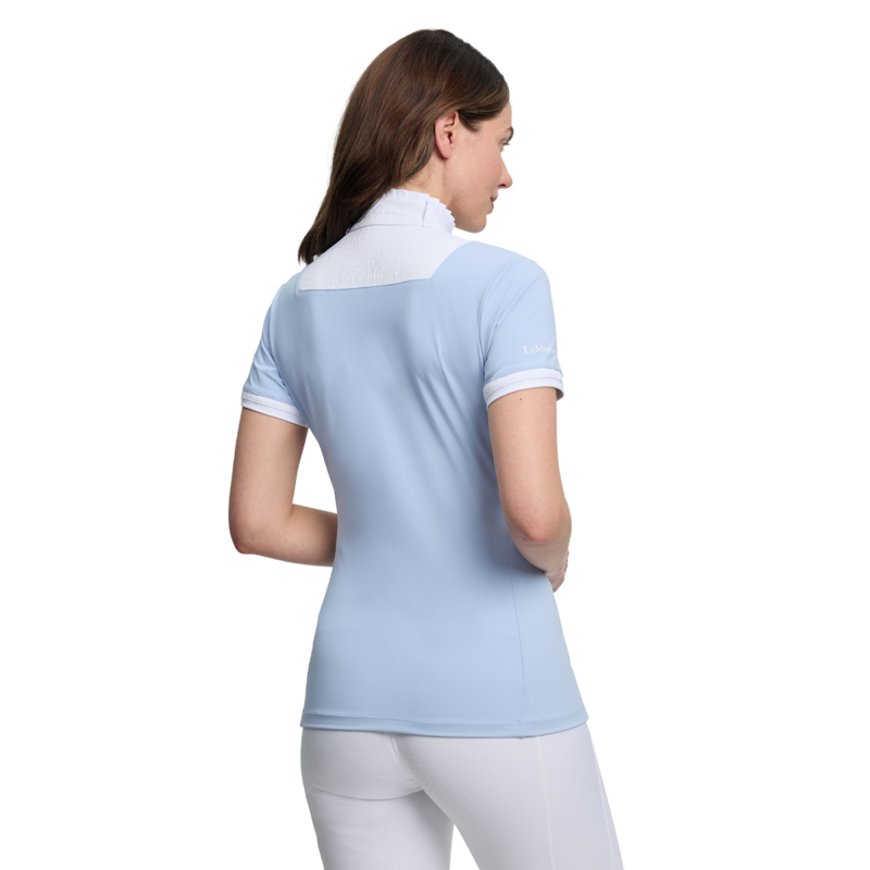 LeMieux Ladies Sophia Short Sleeve Pleated Show Shirt - Mist-1