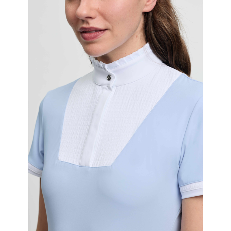 LeMieux Ladies Sophia Short Sleeve Pleated Show Shirt - Mist-2