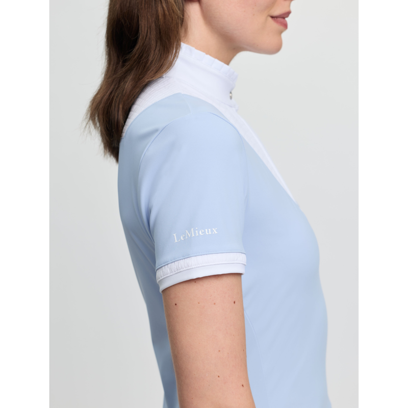 LeMieux Ladies Sophia Short Sleeve Pleated Show Shirt - Mist-3