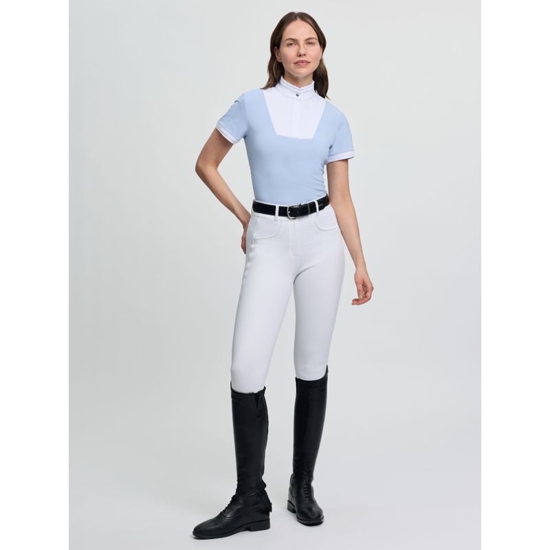 LeMieux Ladies Sophia Short Sleeve Pleated Show Shirt - Mist-4