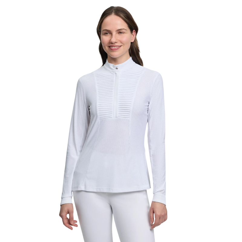 LeMieux Ladies Arielle Long Sleeve Show Shirt - White