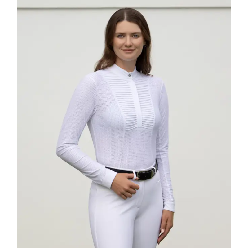 LeMieux Ladies Arielle Long Sleeve Show Shirt - White-1