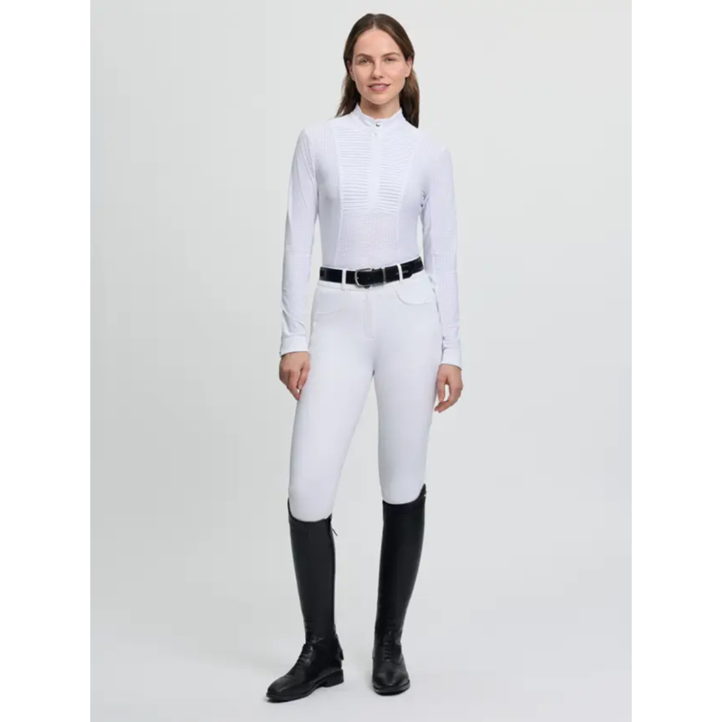 LeMieux Ladies Arielle Long Sleeve Show Shirt - White-4