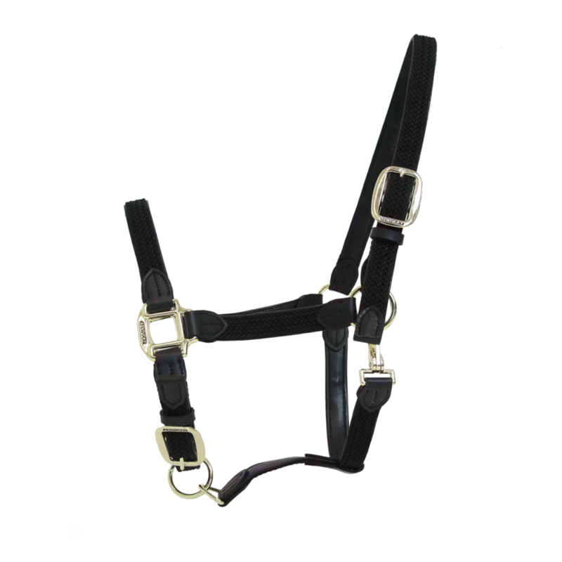 Kentucky Plaited Nylon Headcollar - Black-3