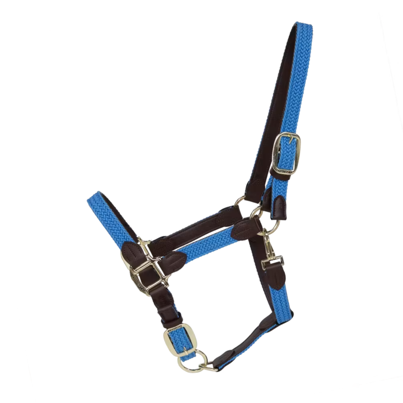 Kentucky Plaited Nylon Headcollar - Light Blue-2