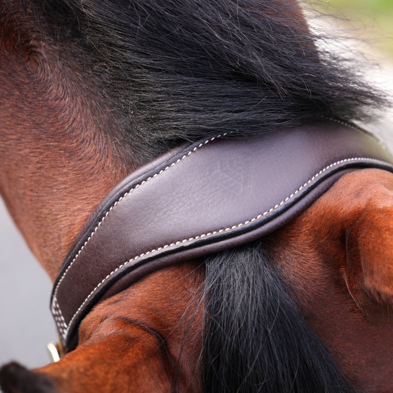 Shires Velociti Lusso Padded Leather Headcollar - Havana-2