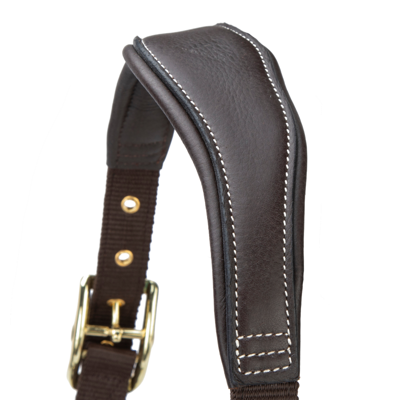 Shires Velociti Lusso Padded Leather Headcollar - Havana-5