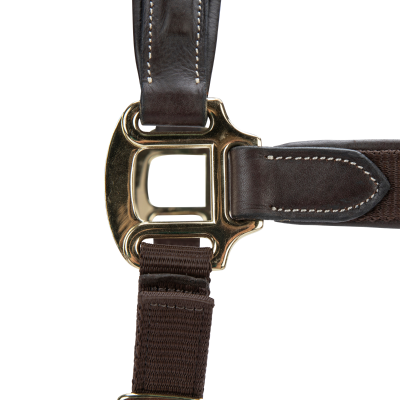 Shires Velociti Lusso Padded Leather Headcollar - Havana-7