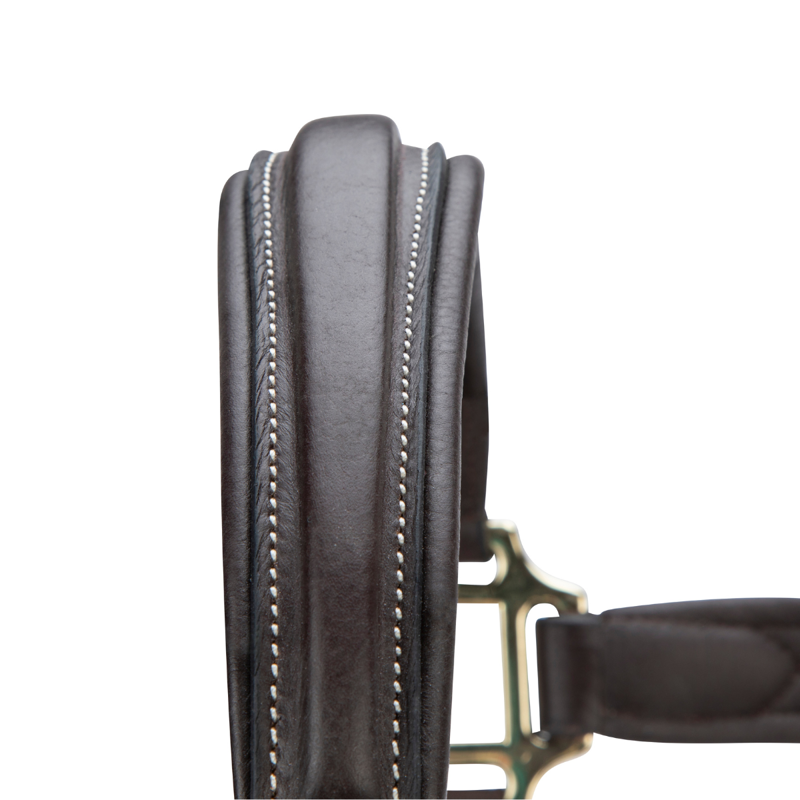Shires Velociti Lusso Padded Leather Headcollar - Havana-4