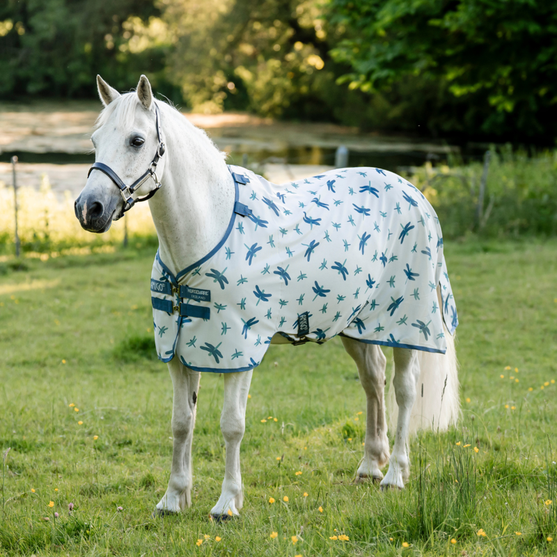 Horseware Amigo Bug Rug Pony Fly Sheet - Dragonfly Print/Silver/Blue/Sage-1
