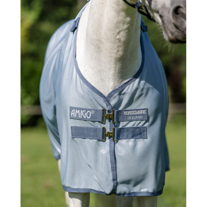 Horseware Amigo Bug Rug Pony Fly Sheet - Heather Blue/Blue/Silver-3