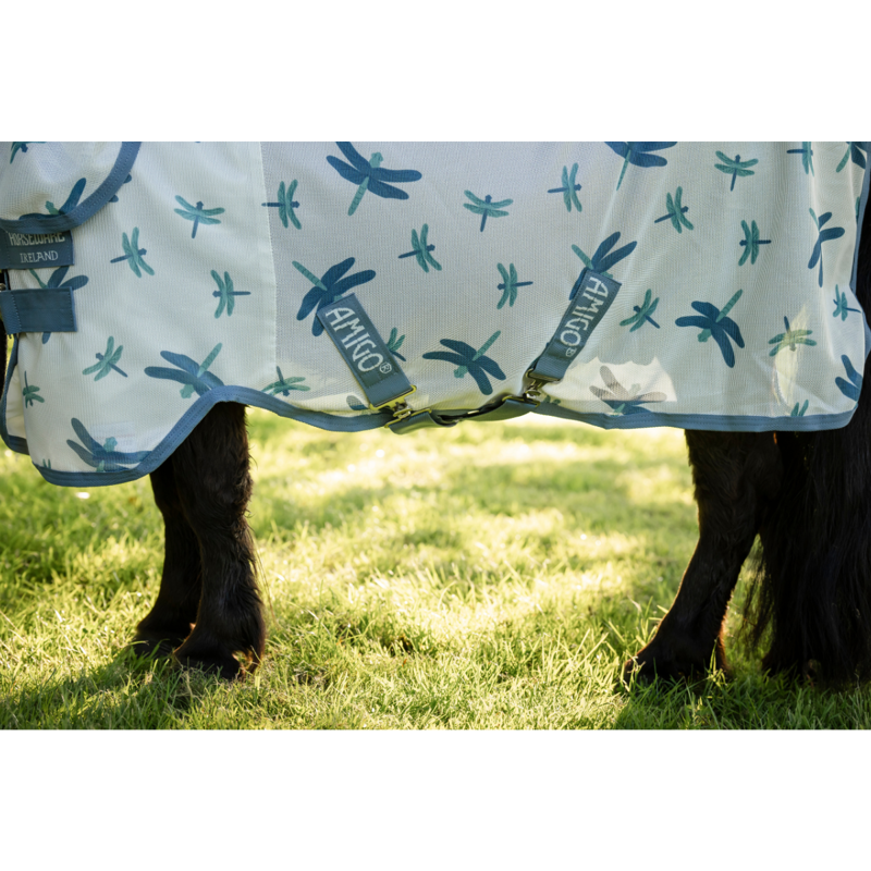 Horseware Amigo Bug Rug Plus Petite - Dragonfly Print/Silver/Blue/Sage-5